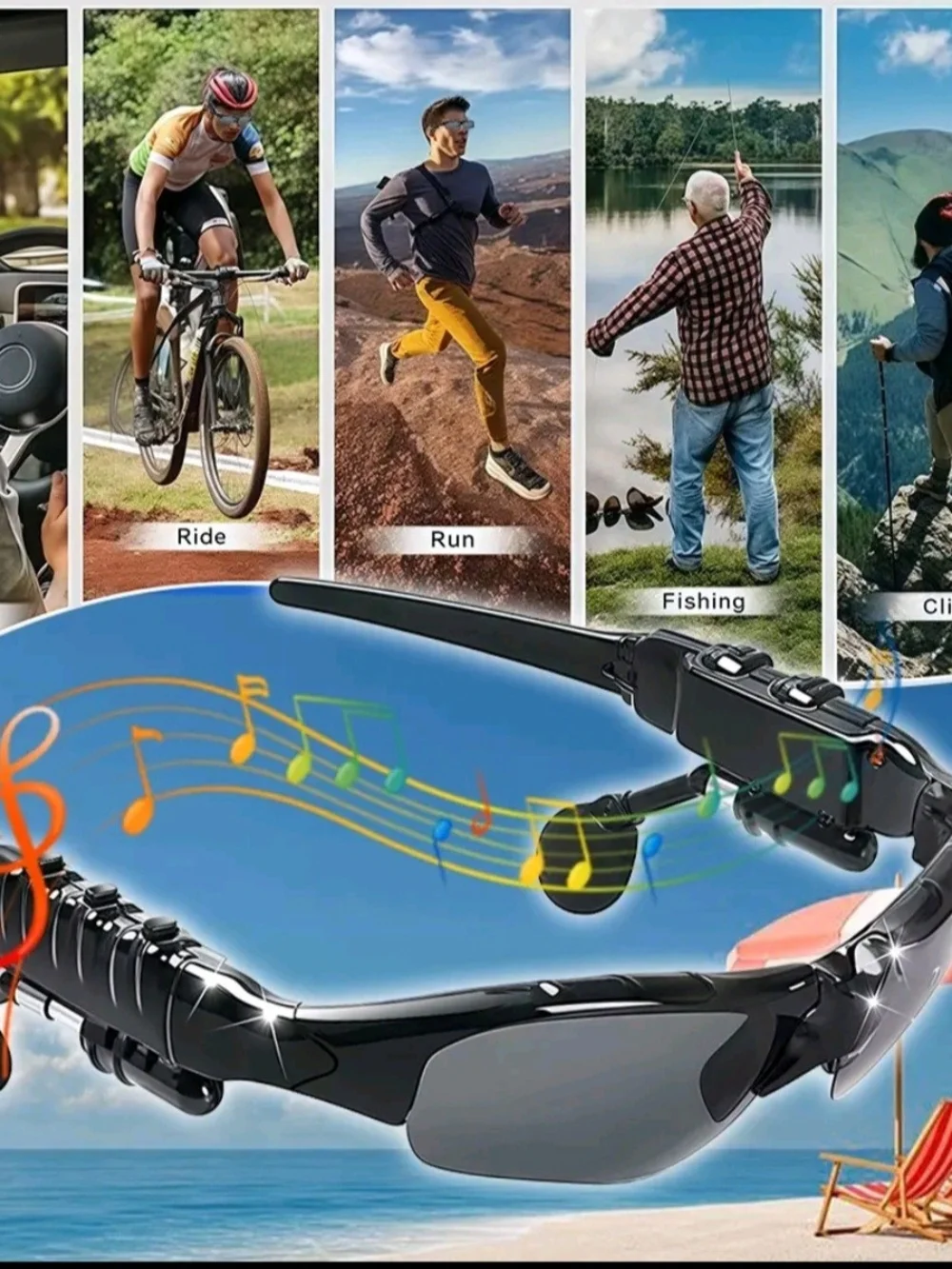 Bluetooth Smart Sunglasses ,  Headphones Hands-Free Calling Stereo 5.0. Uni-Sex.